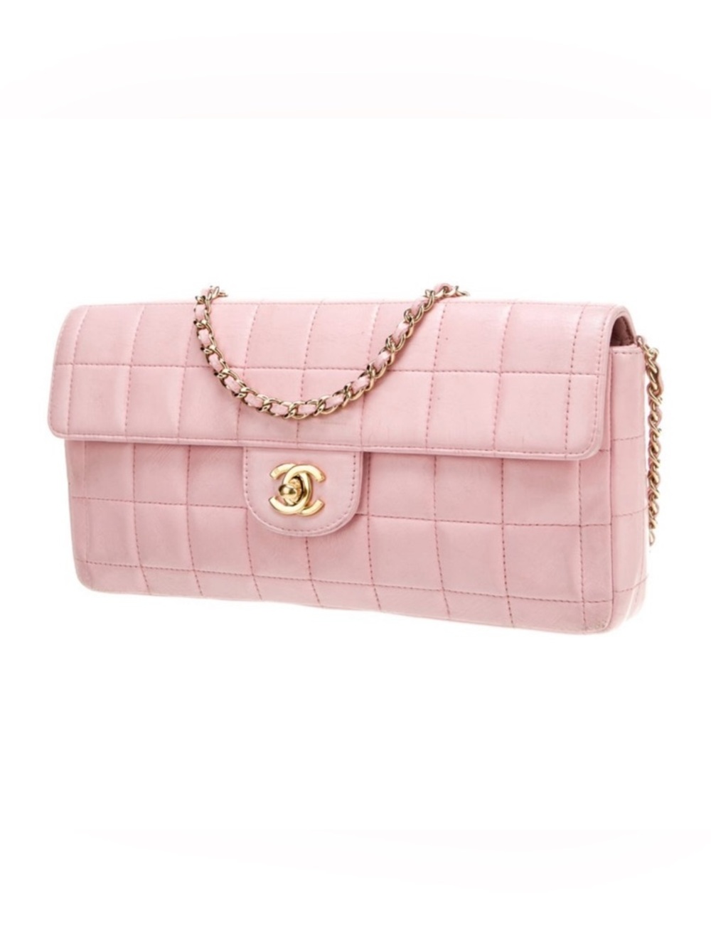 Vintage Light Pink Chanel Chocolate Bar Shoulder Bag
